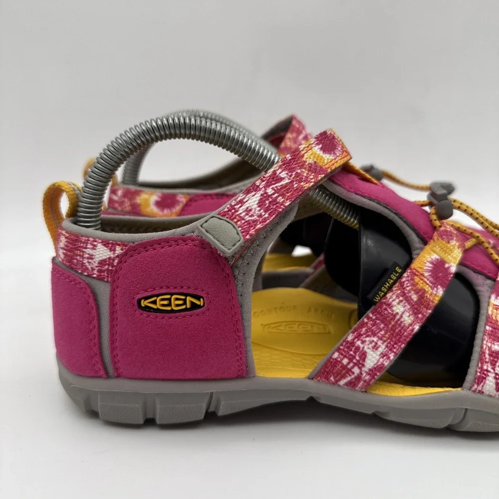 Keen Hiking Sandals Youth 7 Seacamp II CNX Pink Hook & Loop Tie Dye 1026320